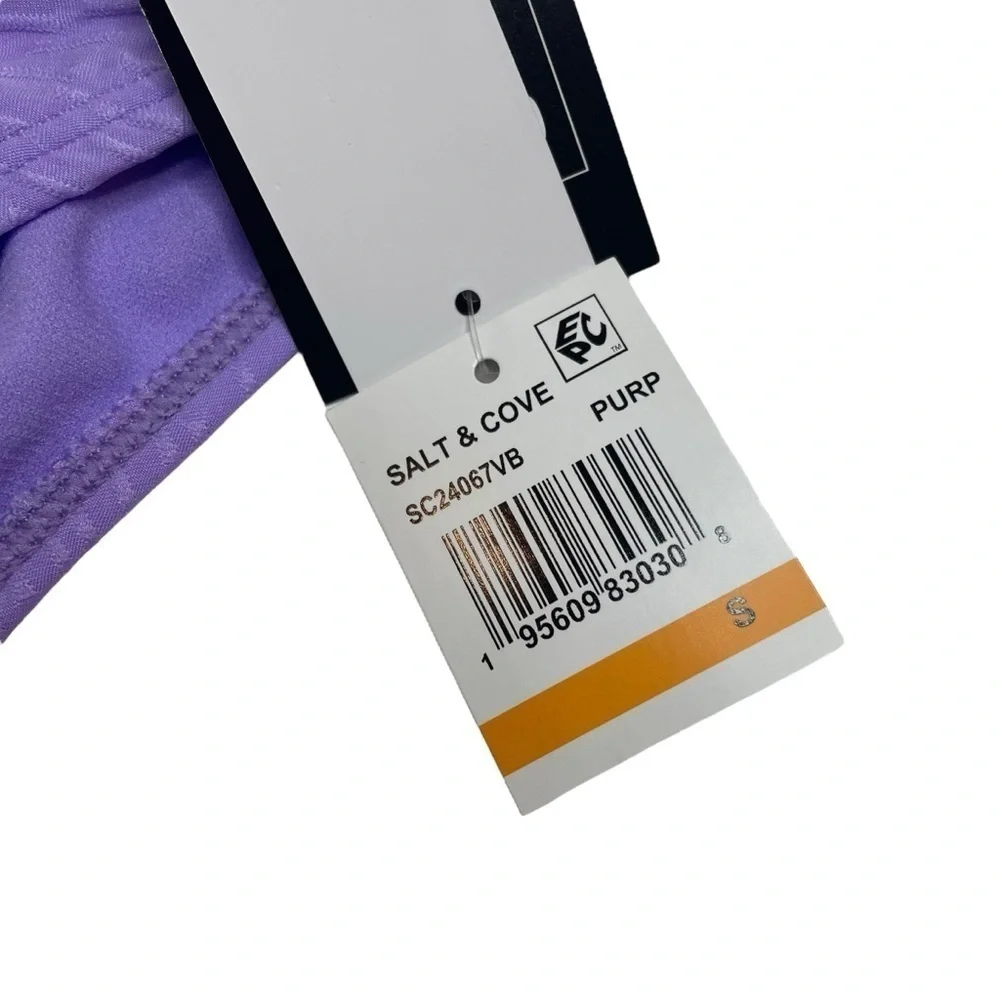 Salt + Cove Textured Hipster Bikini Bottoms Purple Small New with Tags